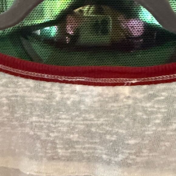 Gilded Intent top, cream with maroon trim, size large - Picture 7 of 7